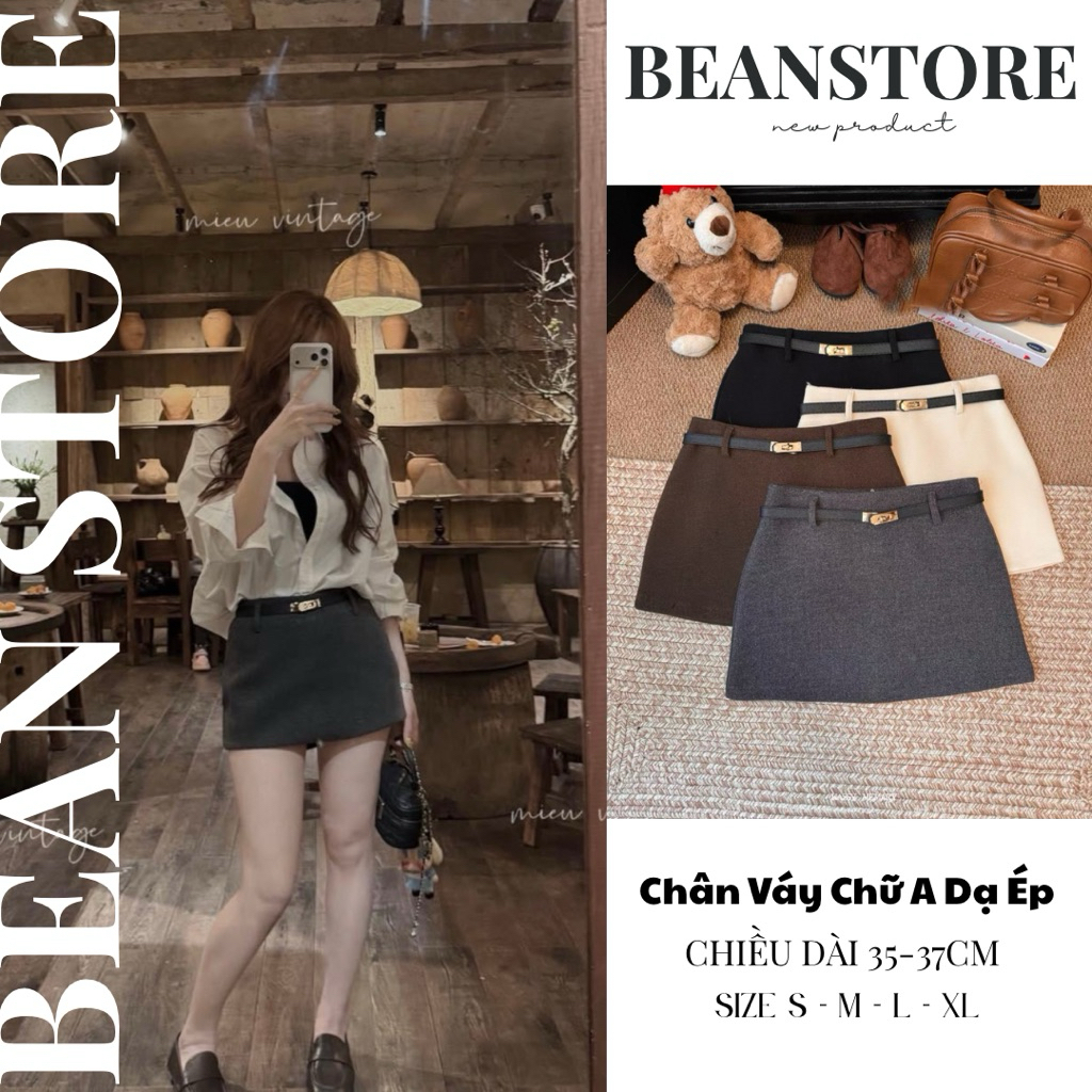 Chân váy Chữ A chất liệu Dạ Ép Không Kèm Đai CV0401 3 màu Chân váy Mini Skirts dáng chữ A Basic