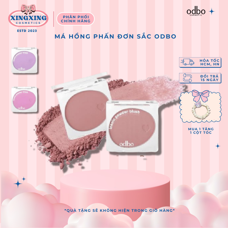 [HỎA TỐC]ODBO Phấn má hồng mịn lì chuẩn màu Odbo Iconic Powder Blush OD1325