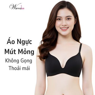 Áo ngực không gọng WANNABE áo chíp mút mỏng mềm thoáng khí thoải mái tự do vận động suốt ngày AN39A