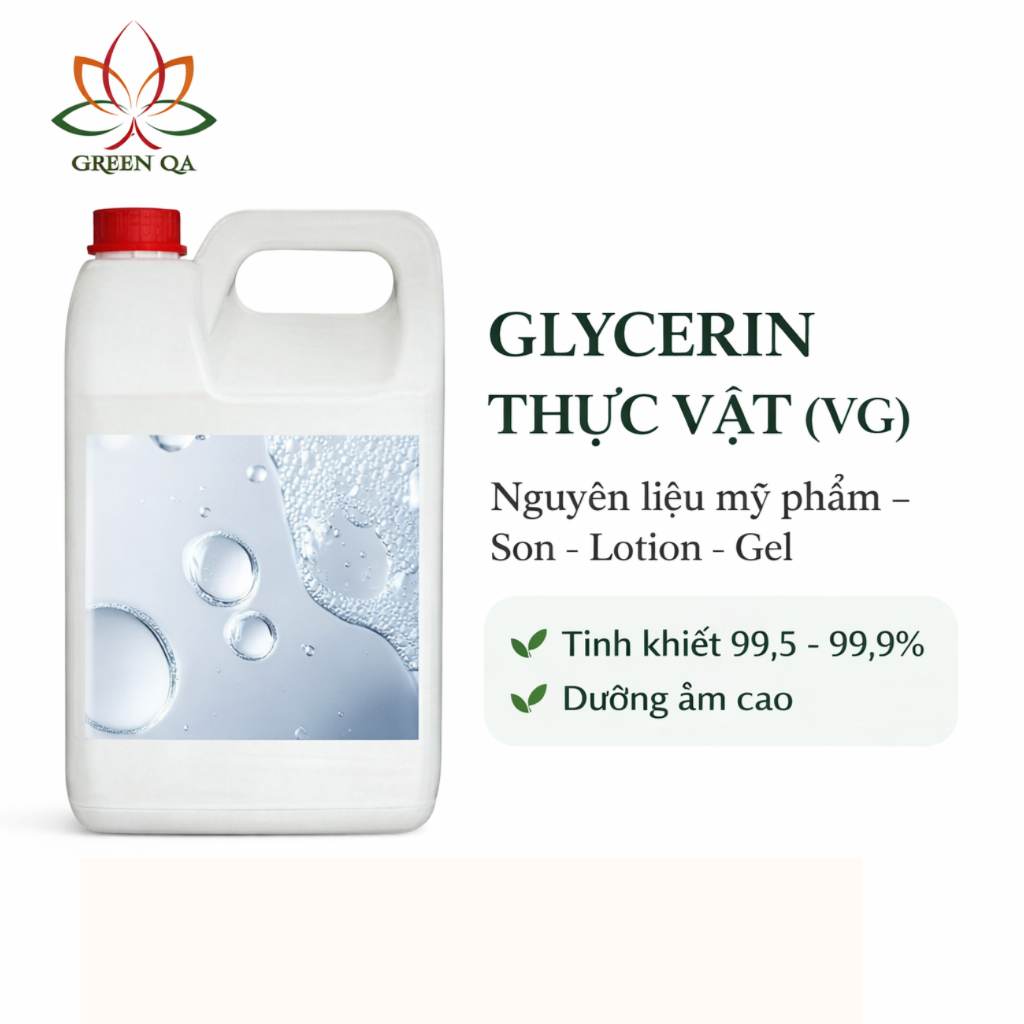 Glycerin Thực Vật 99.5–99.9% (VG) – Nguyên Liệu Làm Mỹ Phẩm Handmade, Lotion, Toner, Xà Phòng