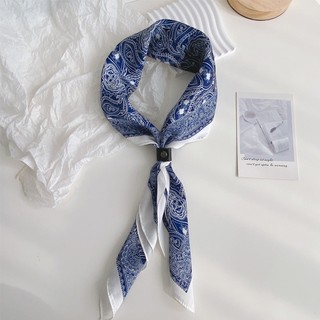 Khăn bandana satin lụa vuông nam nữ kèm đai 70x70cm