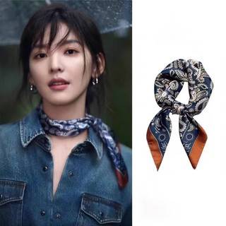 Khăn bandana satin lụa vuông nam nữ kèm đai 70x70cm