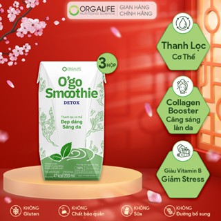  Lốc 3 Hộp O'GO SMOOTHIE DETOX - Thực phẩm bổ sung căng sáng làn da thanh lọc cơ thể  200ml Hộp  