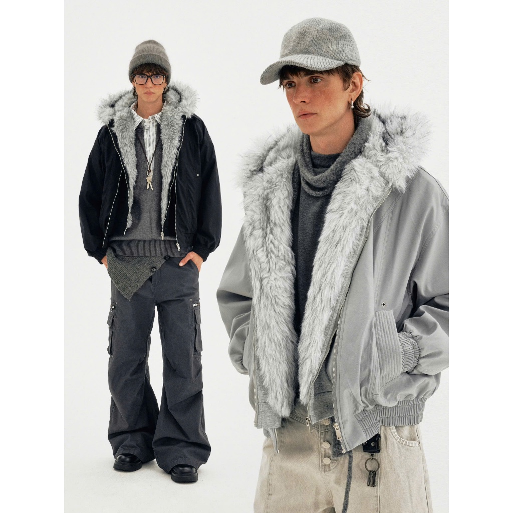 Áo Khoác Bomber Nam Chần Bông Cổ Phối Lông Giữ Ấm Du Lịch Lạnh - 3bros