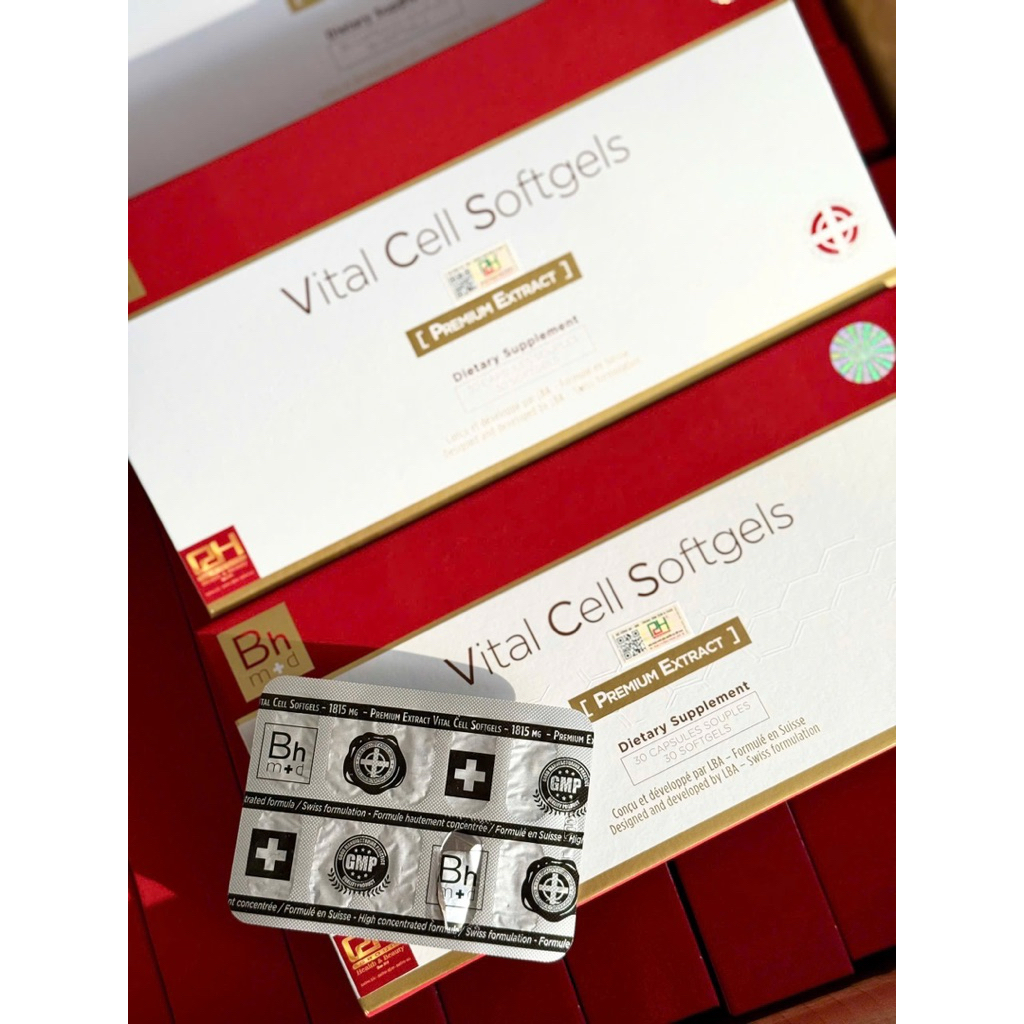 Viên Uống Premium Extract Vital Cell Softgels Thụy Sĩ Hộp 30 Viên
