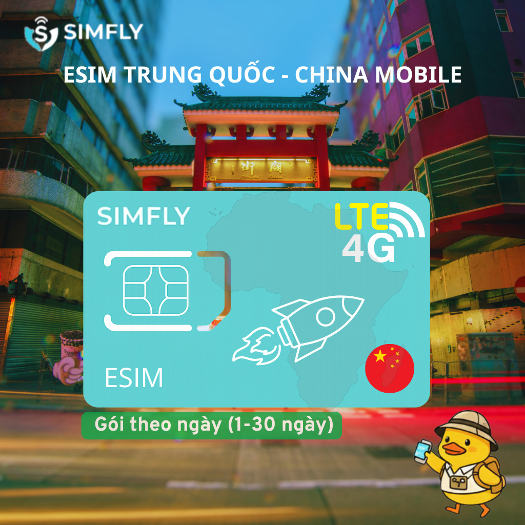 ESIM Trung Quốc China Mobile 4G - Gói theo ngày (01 - 30 ngày)
