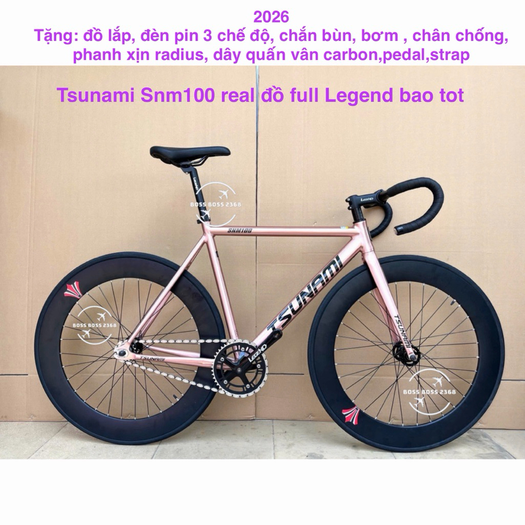 (có sẵn) xe đạp fixed gear Tsunami snm100 Real( tặng nhiều đồ)