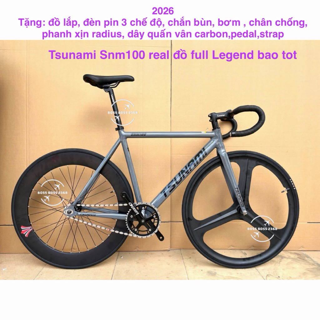 Xe đạp thể thao fixed gear Tsunami snm100 : real ( tặng nhiều đồ)