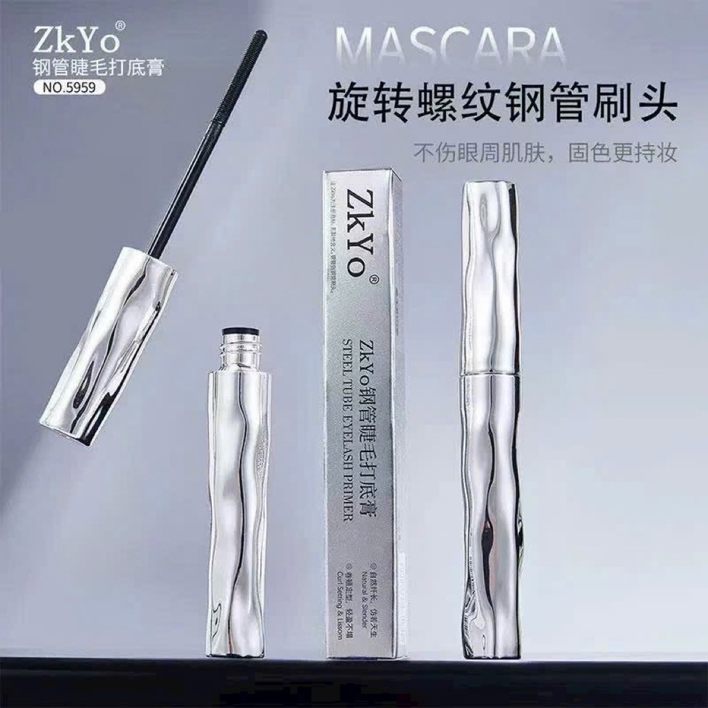 Mascara đầu lược A.M.G làm tơi, cong và dài mi tự nhiên, chuốt mi mắt macara amg ống thép kim loại