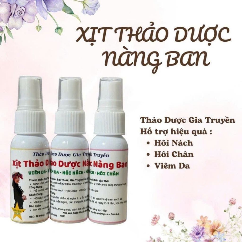 THẢO DƯỢC XỊT NÀNG BAN ( chai 30ml) dùng khử mùi hôi nách, hôi chân