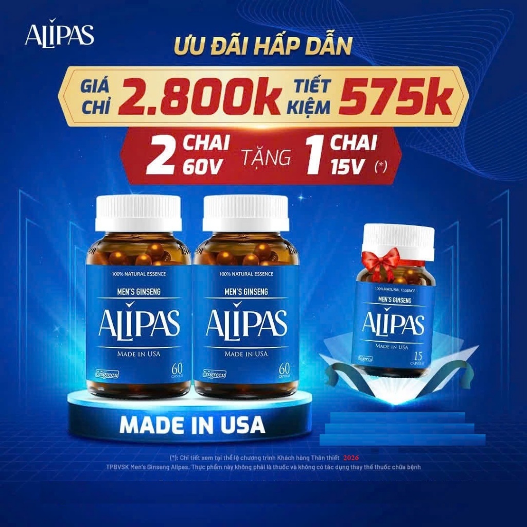 [Che Tên][Chính hãng][ Đầy đủ tem tích điểm] Viên uống ALIPAS (NEW) hộp 60 viên & 30 viên