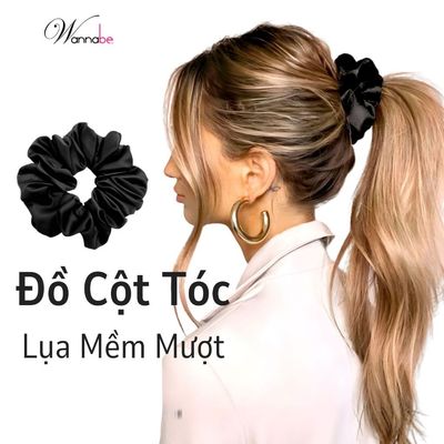 Dây buộc tóc lụa WANNABE cột tóc satin scrunchies thời trang làm đẹp tóc siêu xinh cho chị em KT002