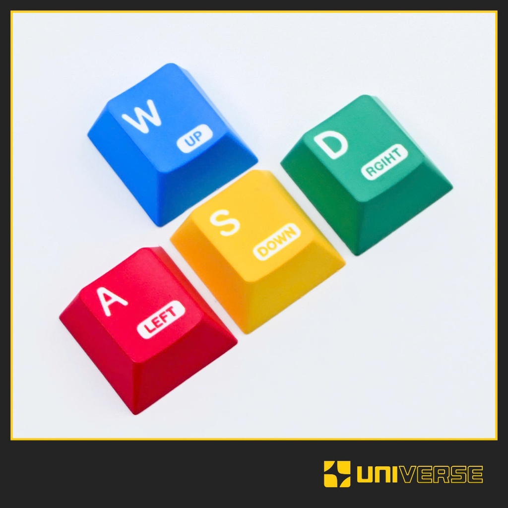 Keycap Lẻ 4 Nút WASD Keycap PBT Cherry Profile In Dyesub Keycap Trang Trí Bàn Phím Universe