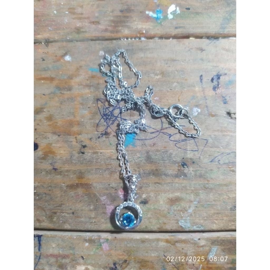 dây chuyền pnj đính đá xanh