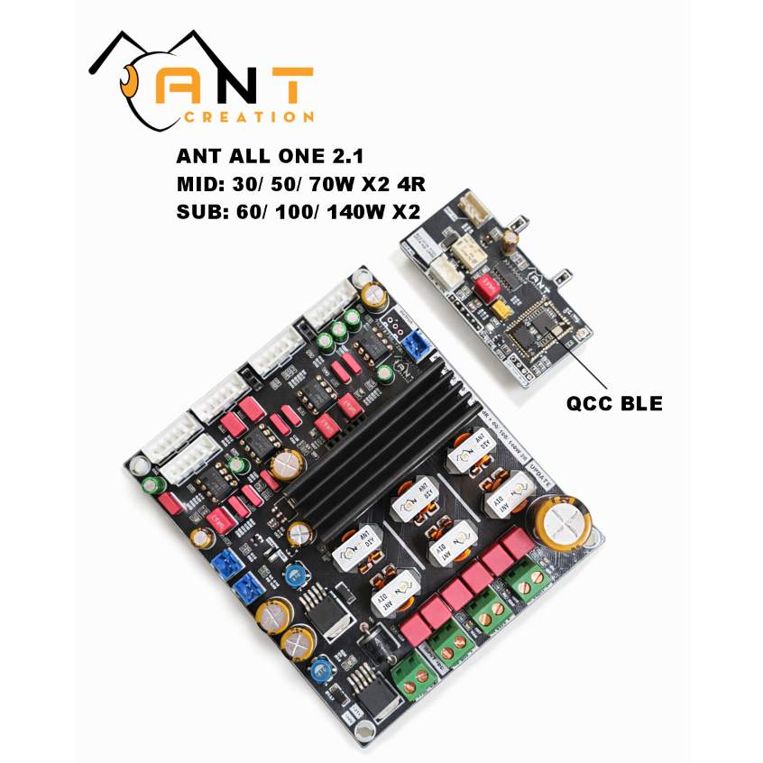 ANT DIY - All One 2.1/ Mạch công suất  TPA31XX + Preamp 3 Opamp + QCC5125 LDAC - DAC 24 bit ES9023P