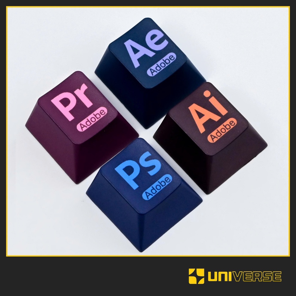 Keycap Lẻ 4 Nút Keycap Adobe R4 Keycap PBT Cherry Profile In Dyesub Keycap Adobe Bàn Phím Universe