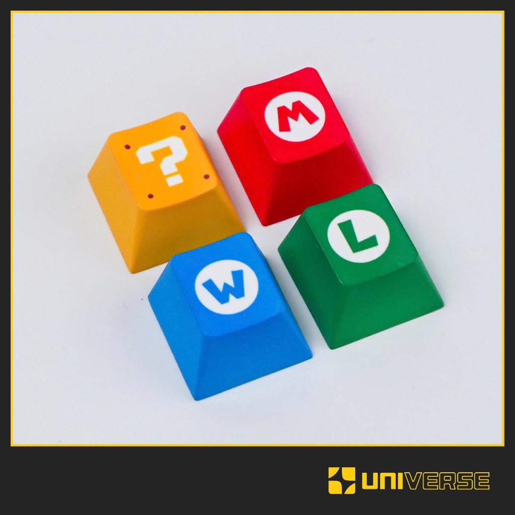 Keycap Lẻ 4 Nút Keycap Mario R4 Keycap PBT Cherry Profile In Dyesub Keycap Mario Bàn Phím Universe