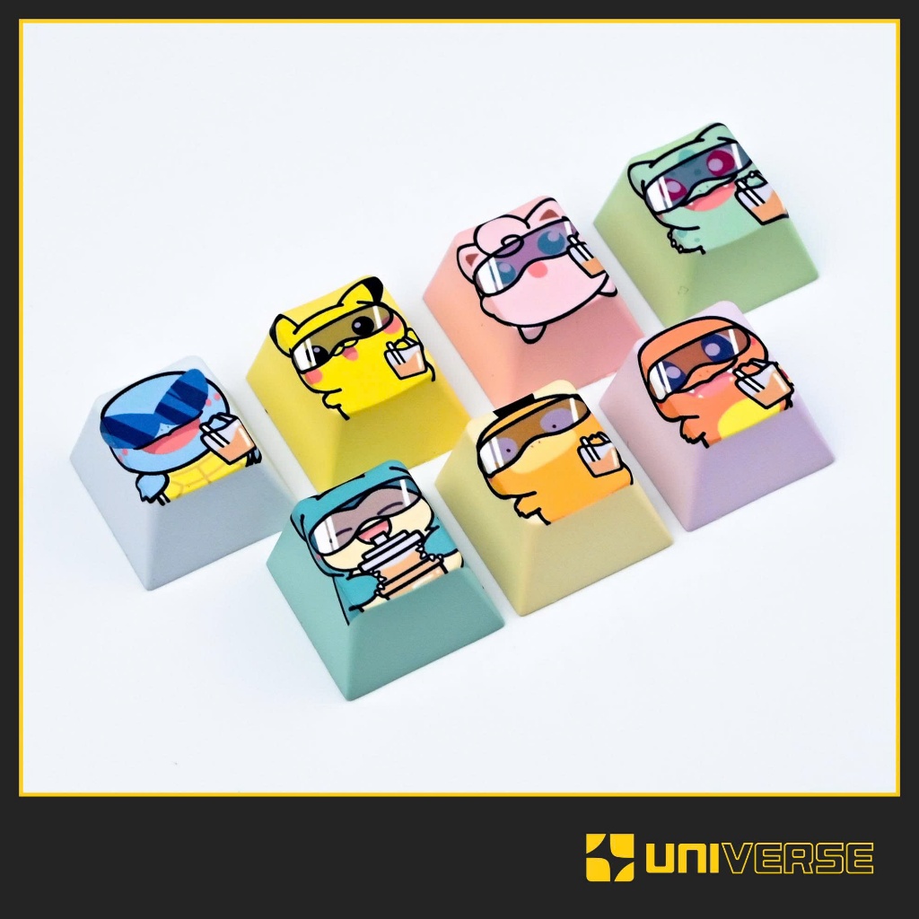 Keycap Lẻ 4 Nút Keycap Pokémon R4 Keycap PBT Cherry Profile In Dyesub Keycap Pokémon Bàn Phím Univer