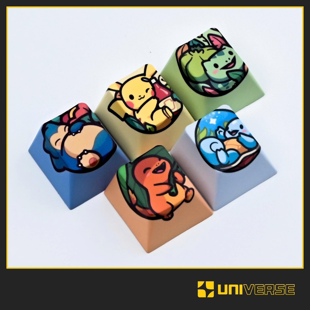 Keycap Lẻ 5 Nút Keycap Pokémon R4 Keycap PBT Cherry Profile In Dyesub Keycap Pokémon Bàn Phím Univer
