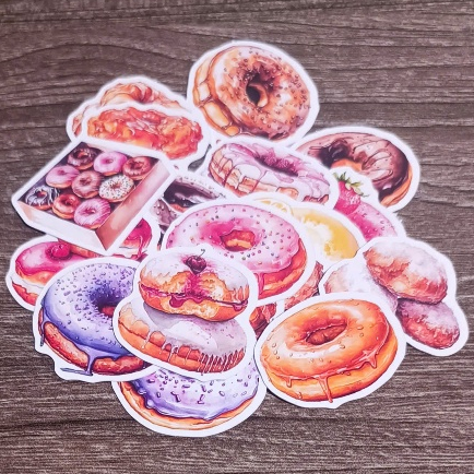 Set 20 sticker bánh vòng donut M000080