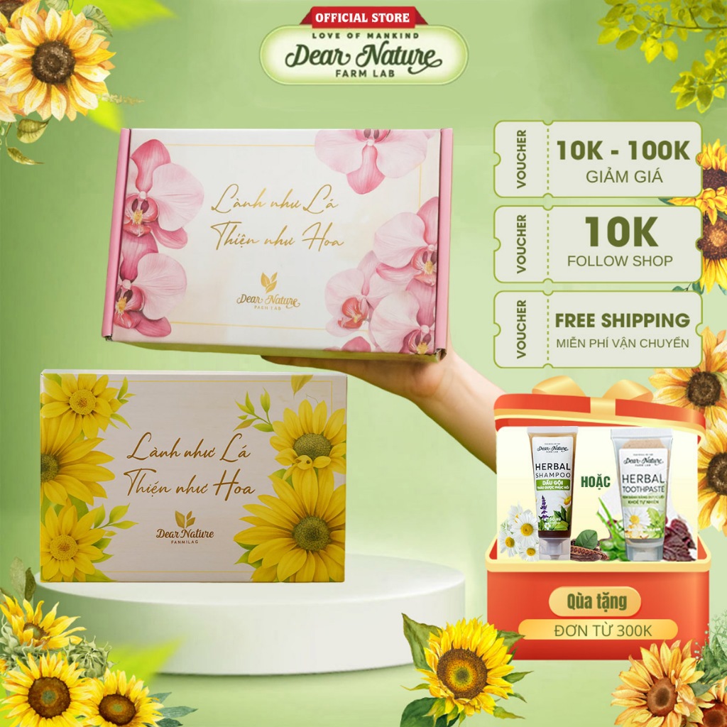 Hộp quà tặng Dear Nature tặng kèm thiệp lời chúc