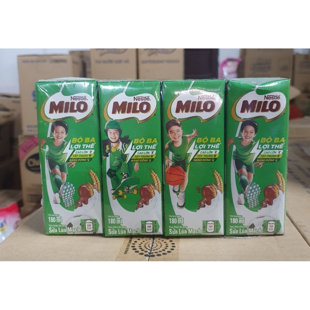 Sữa milo 1 vỉ 4 hộp 180ml