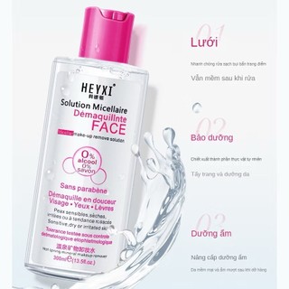 Nước Tẩy Trang HEYXI 300ml Làm Sạch Sâu, Tẩy Trang Dịu Nhẹ Không Cồn Không Khô Da Cho Mọi Loại Da