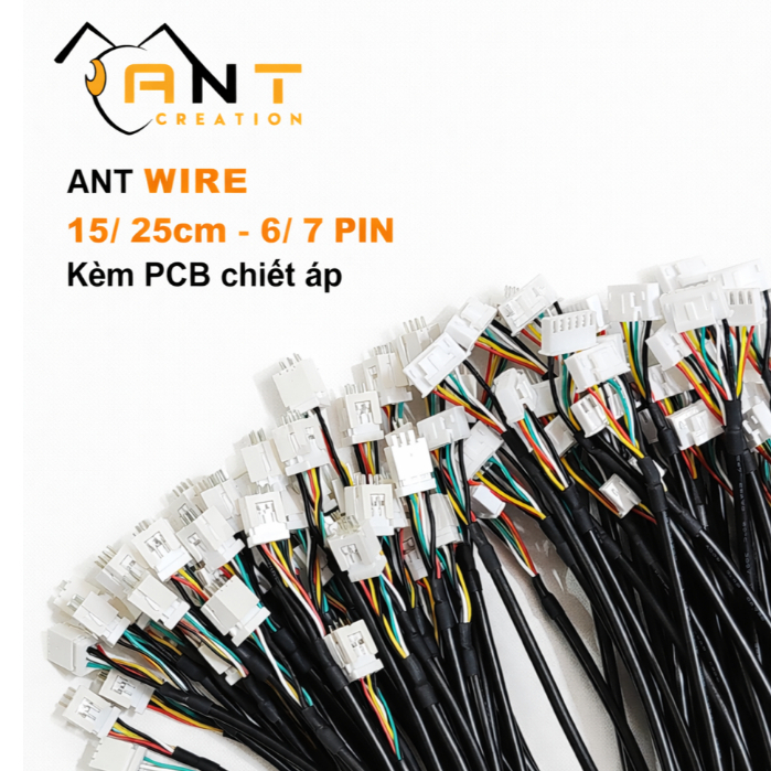 ANT DIY - Combo dây câu chiết áp 6/ 7 chân chống nhiễu dài 15/ 25cm + Kèm PCB - 2547 26AWG 6/7 PIN