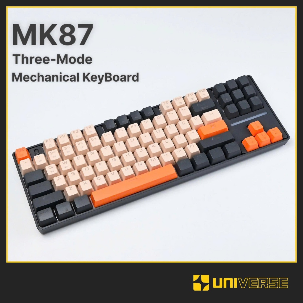 Bàn phím cơ không dây | bàn phím MK87 SMAILWOLF | bàn phím 3 chế độ kết nối - dây type-c / bluetooth