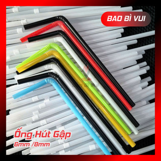 [COmbo 5 bịch] Ống hút cong bẻ 6mm - ống hút nước ngọt - BAO BÌ VUI