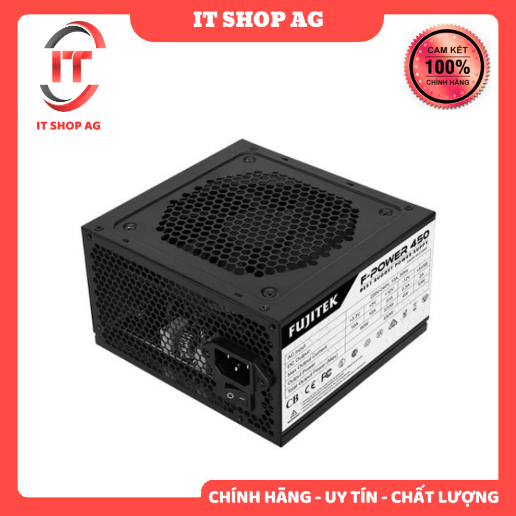 Nguồn máy tính Fujitek F-POWER 450 450W – 80 Plus Bronze - Chính hãng Phân Phối