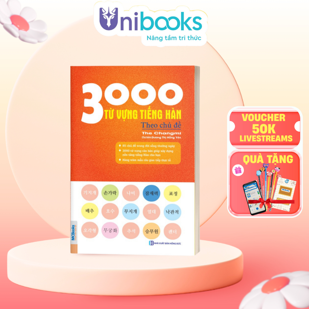 Sách - 3000 Từ vựng tiếng Hàn theo chủ đề - MCbooks