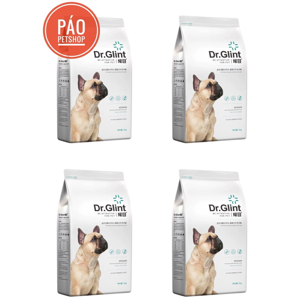 SET 4 túi (8kg) Thức ăn cho BULL PHÁP DR.GLINT tăng cường cơ bắp, giúp mượt lông, đầy đủ dinh dưỡng