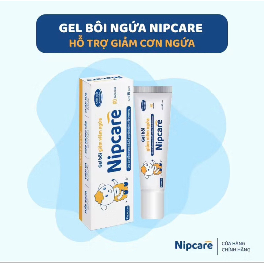 Nipcare 15g - Gel bôi giảm viêm ngứa, dịu da, giảm sưng đỏ, hỗ trợ làm lành vết thương