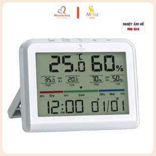 Nhiệt ẩm kế điện tử Moaz Bebe MB124 cho bé, thiết bị đo nhiệt độ ẩm cho mẹ và bé - Monnie Kids