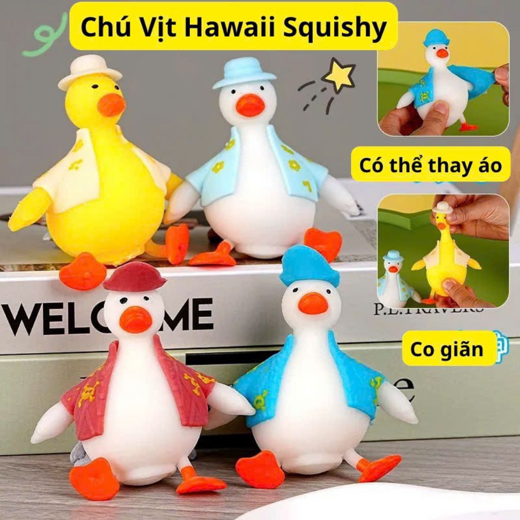 [Sale] Đồ Chơi Squishy Con Vịt Nắn Bóp Đàn Hồi Hottrend, Đồ Chơi Bóp Mềm Hình Chú Vịt Dễ Thương Bóp 