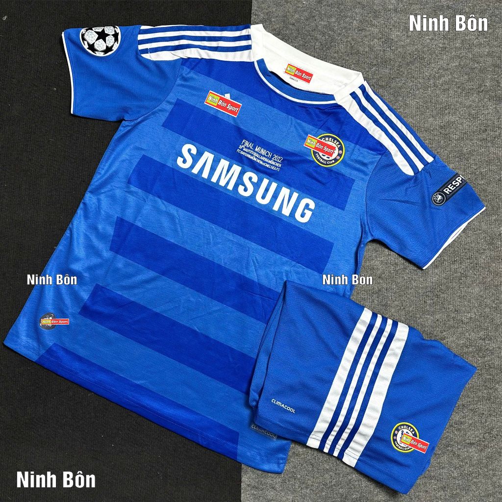 Bộ Quần Áo Bóng Đá, Áo Đá Banh CLB Chelsea Retro 2012 - Vải Polyester Cao Cấp