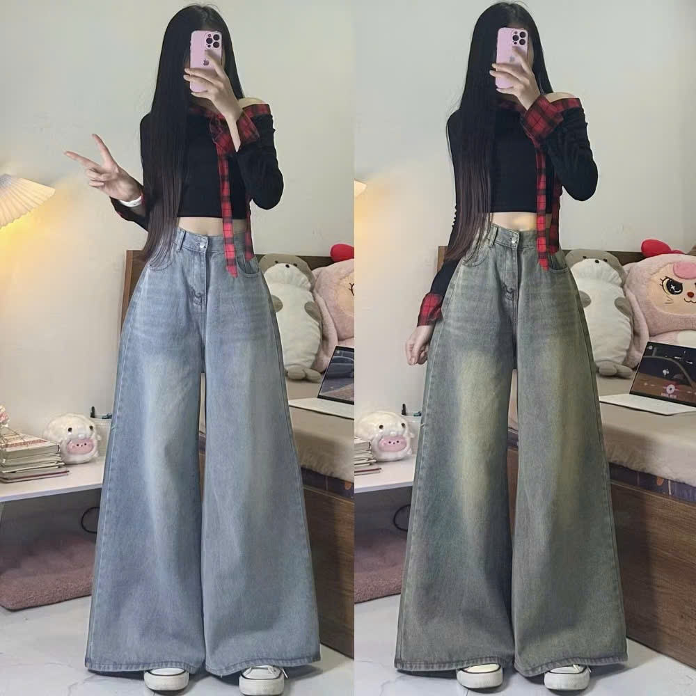 Quần Jean RỘNG LOE SUÔNG ống 37cm, 33cm Lưng Cao Chất Liệu Jean Cao Cấp, Quần Suông Loe đủ size