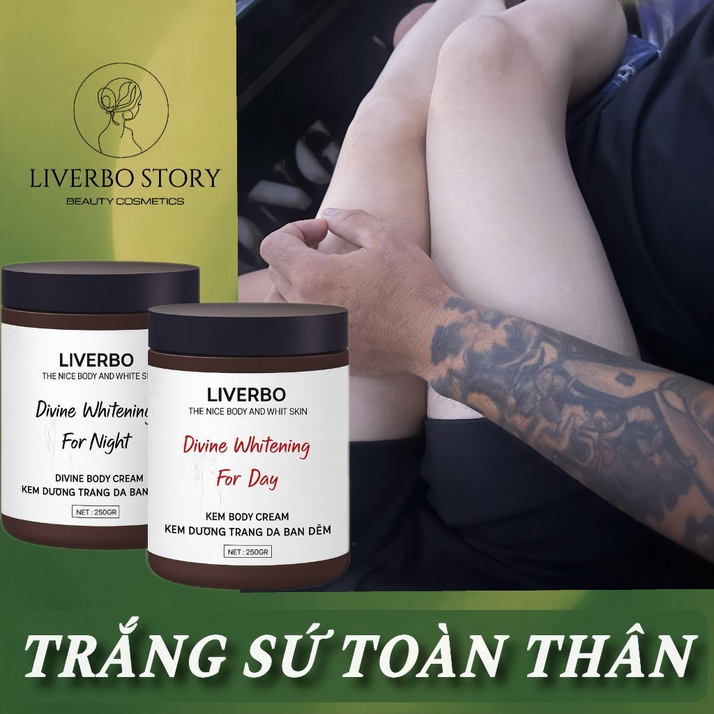 Kem Body Trắng Da DIVINE WHITE - Kem trắng da toàn thân (2 hủ ngày + đêm) F19