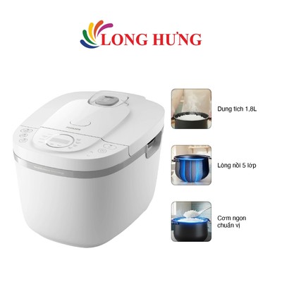 Nồi cơm điện nắp gài Philips 1.8 lít HD4719/32 - Hàng chính hãng