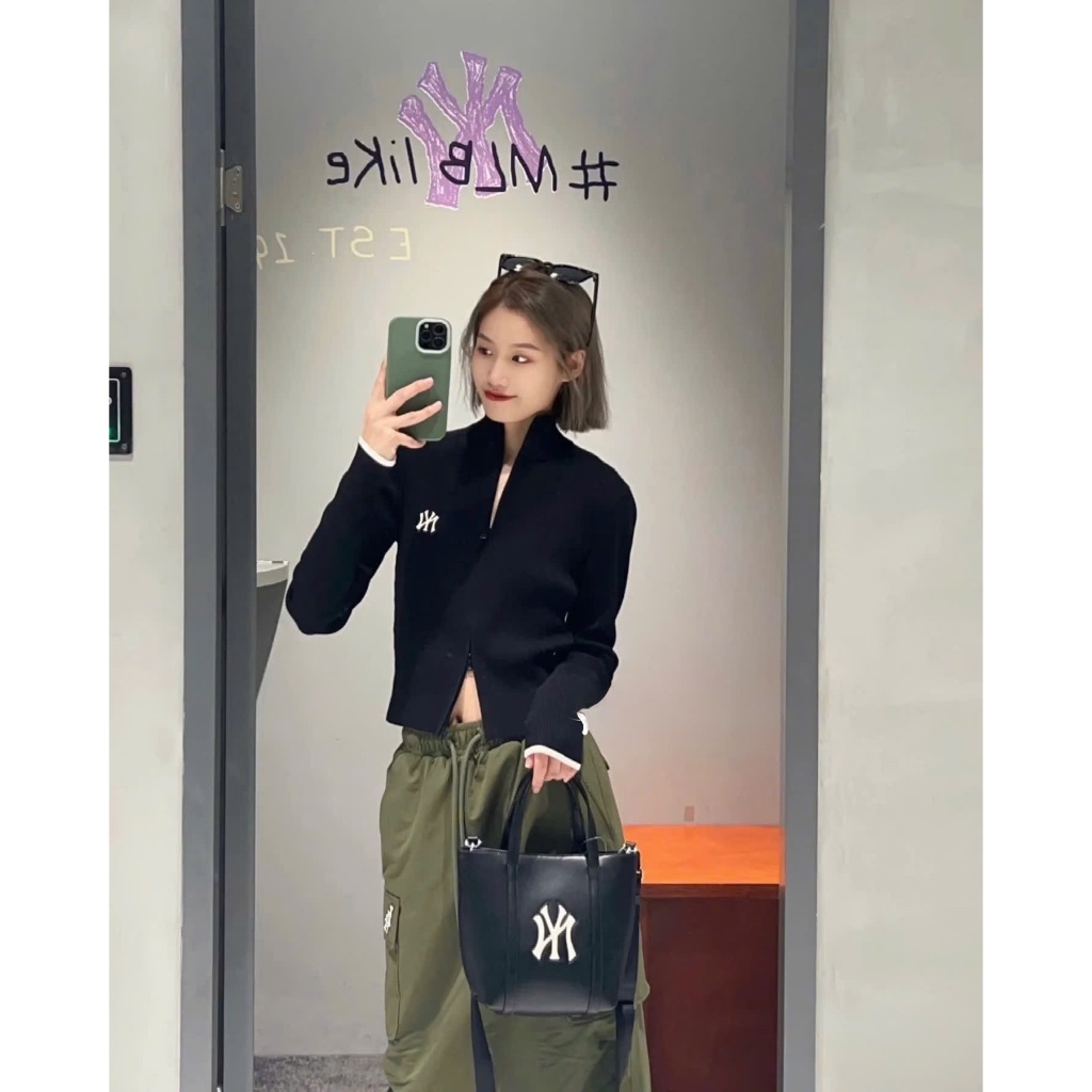 [ CHÍNH HÃNG ] ÁO KHOÁC LEN MLB MÀU ĐEN / TRẮNG / XANH NAVY