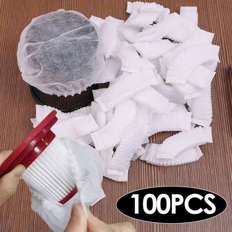 Set 100 túi lưới lọc bụi cho máy hút bụi cầm tay, túi bọc lõi lọc máy hút bụi