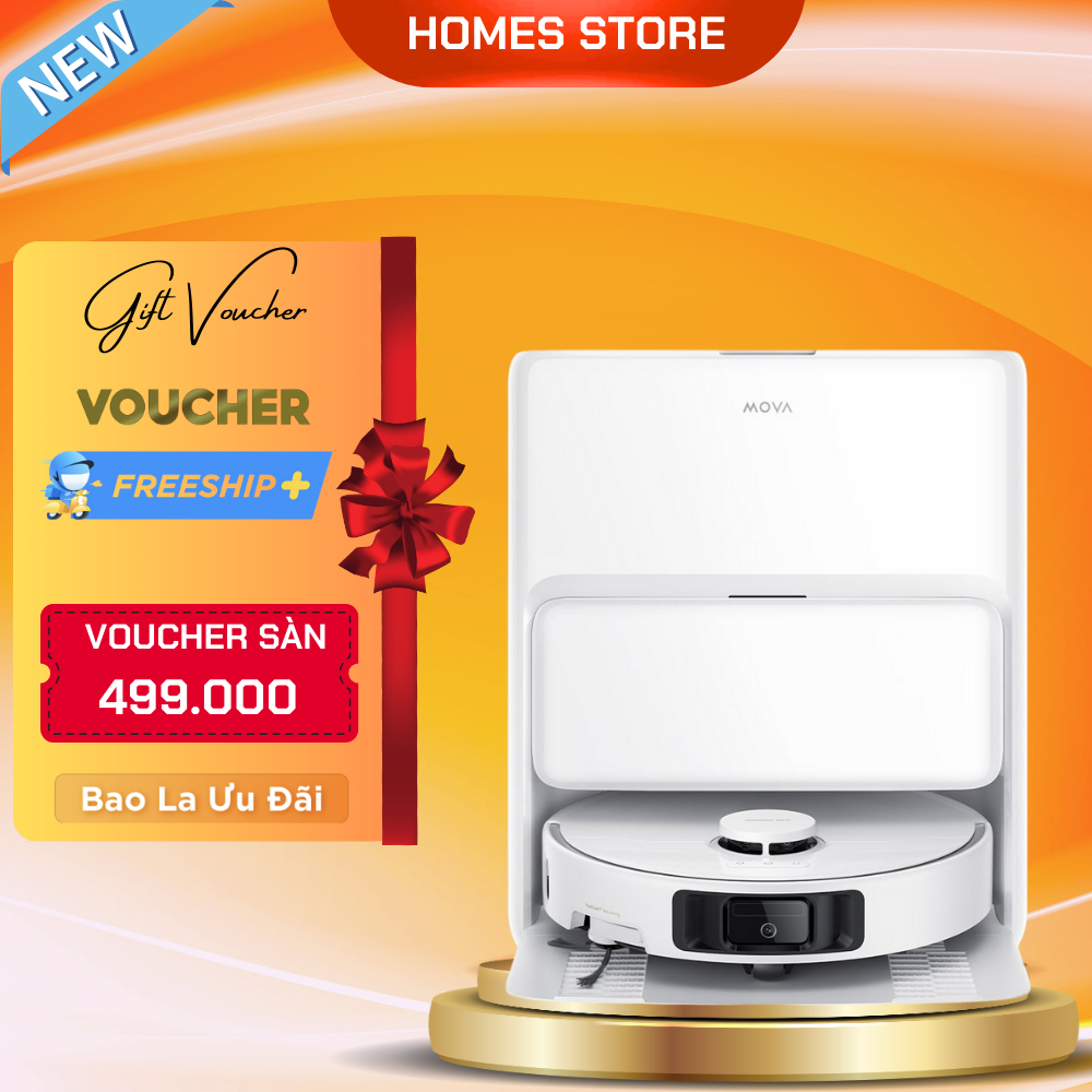 Mova P50 Ultra Xòe Giẻ, Vượt 2 Cm Robot Hút Bụi Lau Nhà 19.000Pa | Giặt Nóng 75°C - BH 36 Tháng