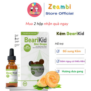 Kẽm BeariKid ZinC Drops, Kẽm Zeambi dạng nhỏ giọt, Chai 30ml