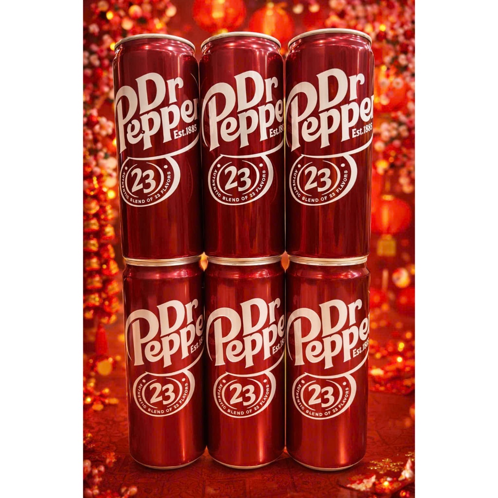 Nước có ga Dr.Pepper lon 330ml authentic blend 23 flavours- (Ba Lan)