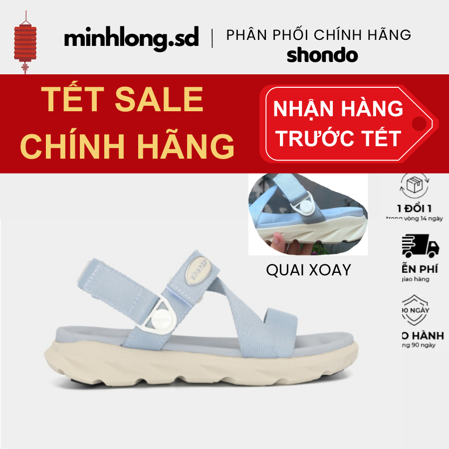 Sandal Shondo F6S quai hậu xoay màu xanh trời F6S2534