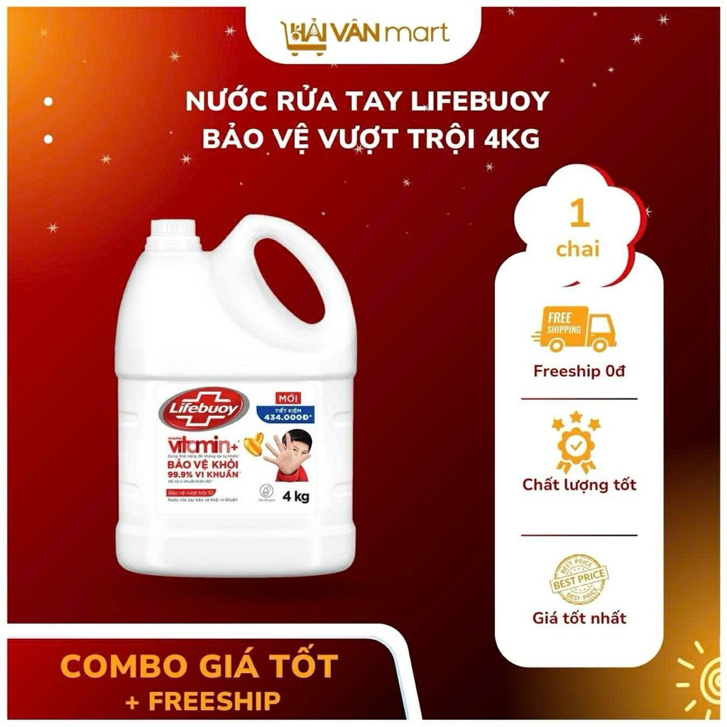 Nước rửa tay Lifebuoy vượt trội 4kg
