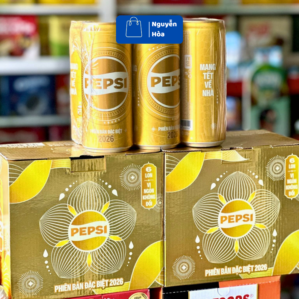[PHIÊN BẢN GIỚI HẠN]Lốc 6 Lon Nước Ngọt Pepsi Vàng Gold Phiên Bản Tết Đặc Biệt 2026
