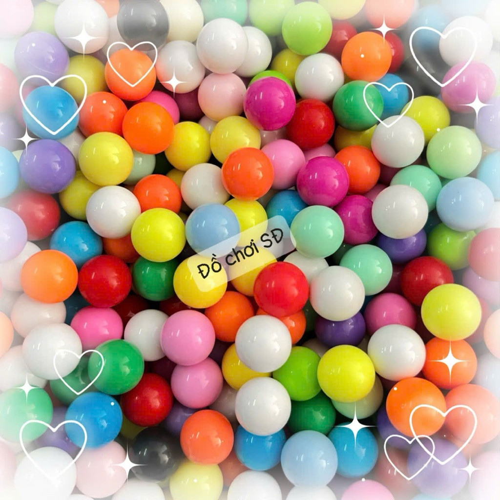 100 viên bi nhựa 12mm màu thập Cẩm - bi nhựa đặt ruột