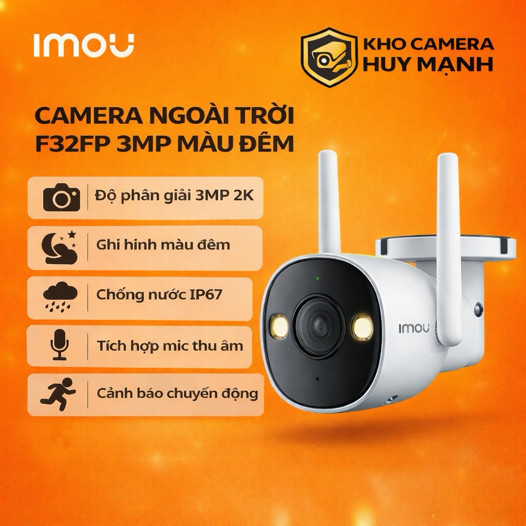 Bộ camera wifi ngoài trời màu mic F32FP